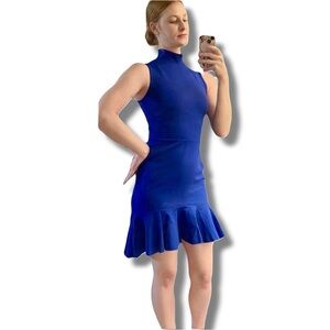 Susana Monaco Cocopa Mock Neck Dress Cobalt Blue NWT Size 4
